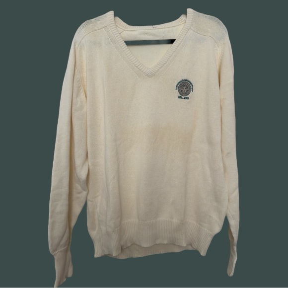 Cream V-Neck Women Sweater - Picture 1 of 5